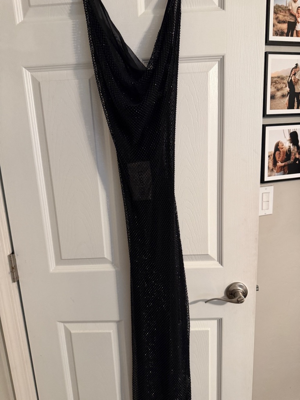 Forever 21 Black Sheer Mesh Maxi Dress with Sparkle
